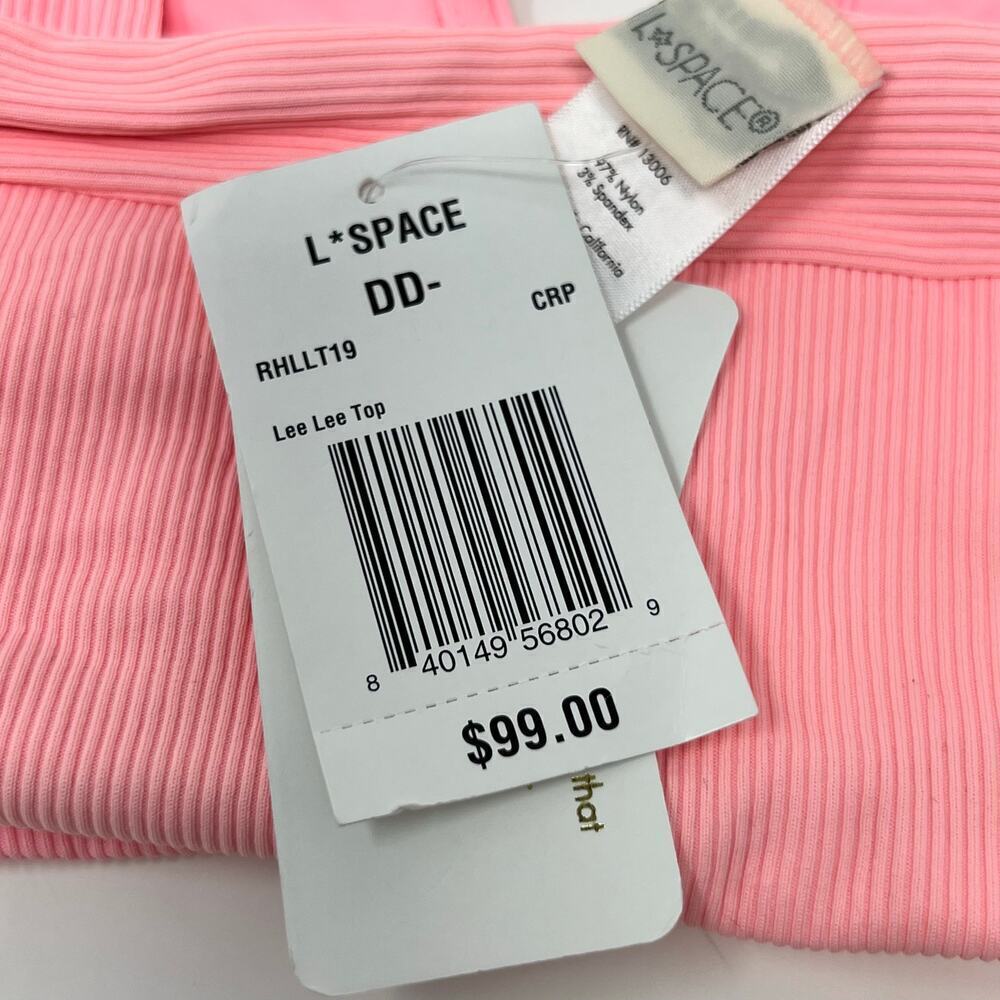 LSpace Lee Lee Bikini Top Pink Size DD NWT - Picture 4 of 6
